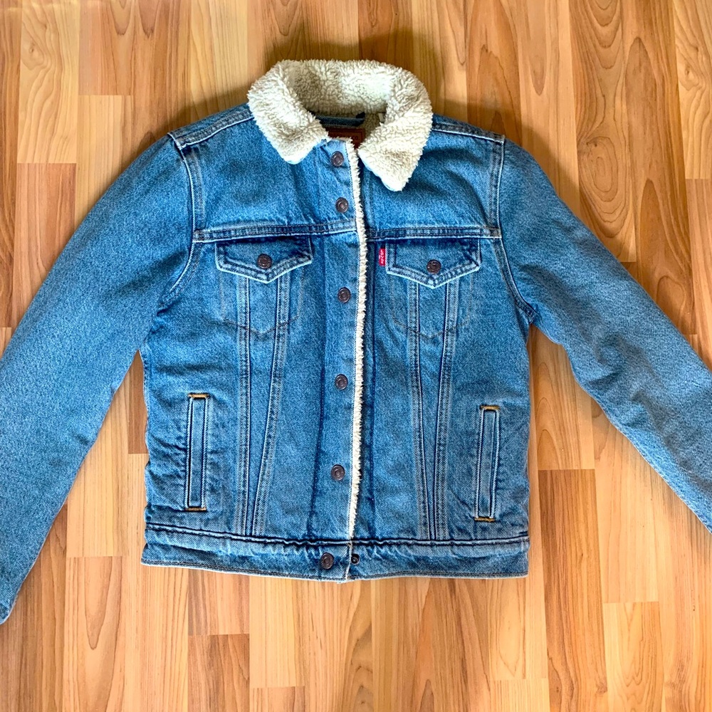 NWT Levi’s Denim Sherpa Jacket XS